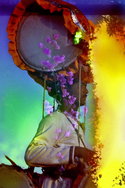 Photograph Jackie Weisberg Drummer With Fire on One Eyeland